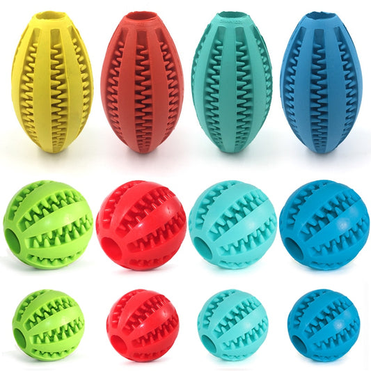 Dog Toys Stretch Rubber Leaking Ball Funny Interactive Pet Tooth Cleaning Balls Bite Resistant Chew Toys 5cm/6cm/7cm/9cm/11cm