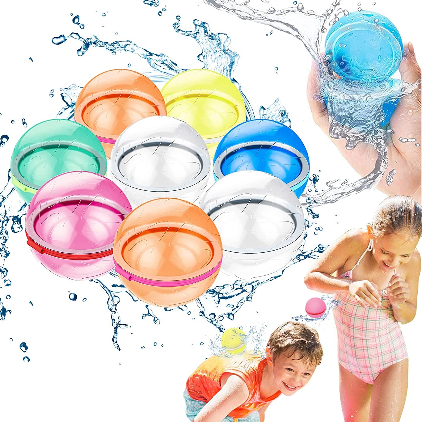 Magnetic Reusable Water Balloon Quick Fill Self Sealing Water Bomb Water Balloons  Splash Balls for Kid Swimming Pool